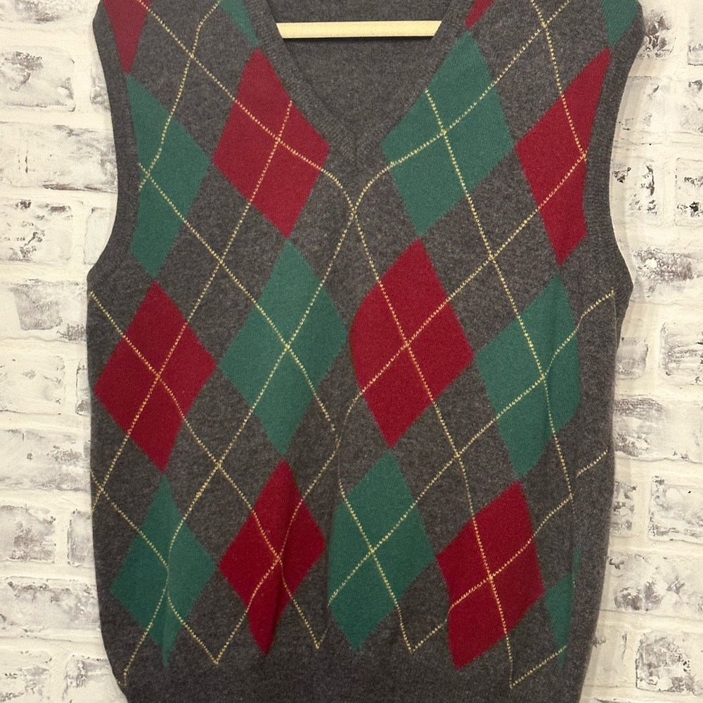 Benetton Vintage Argyle Sweater Vest